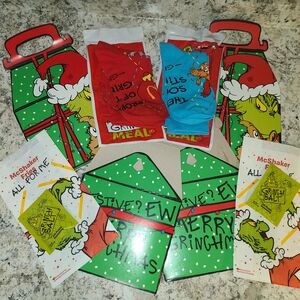 McDonald's Grinch Themed Red and Blue Socks